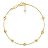 14K YG CLOVER STATION BRACELET