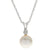 14K White Gold Diamond and Pearl 7MM Necklace.