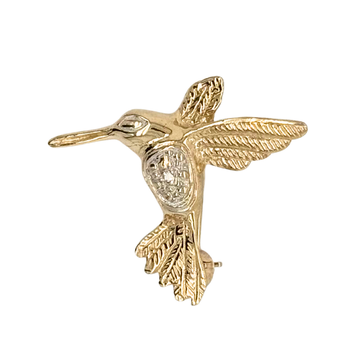 Estate 14Kt Hummingbird Brooch