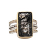 Sterling Silver 22K Gold Vermeil Tourmalated Quartz Ring