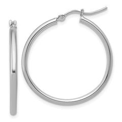 14K White Golds 30MM Hoop Earrings
