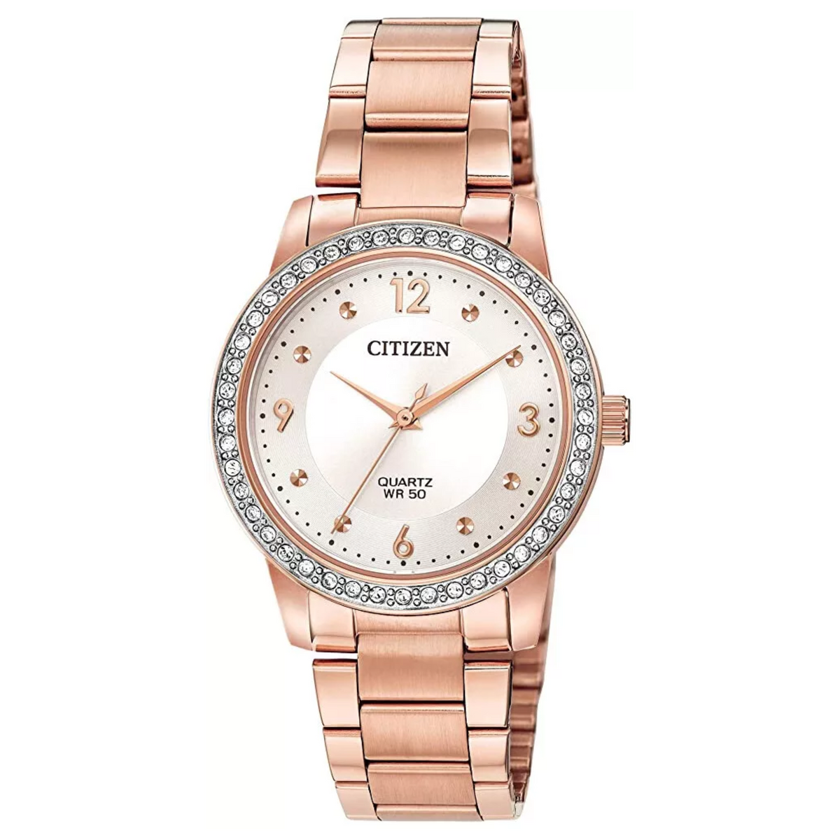 Citizen Quartz Rose Tone Crystal Accent Watch EL3093-83A