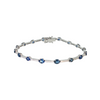 14K WG .40CTW DIA 3.95CTW HEATED SAPPHIRE BRACELET 7"