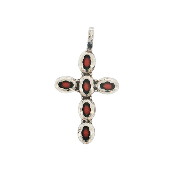 S/S CORAL CROSS PENDANT