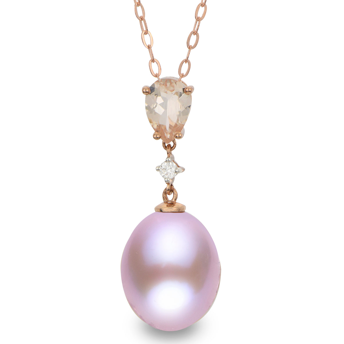 14K Rose Gold 11MM Natural Pink Freshwater Pearl Necklace