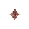 10KY GARNET CLUSTER RING