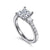 14K White Gold Alta 1CT Princess Center Diamond Accented Engagement Ring