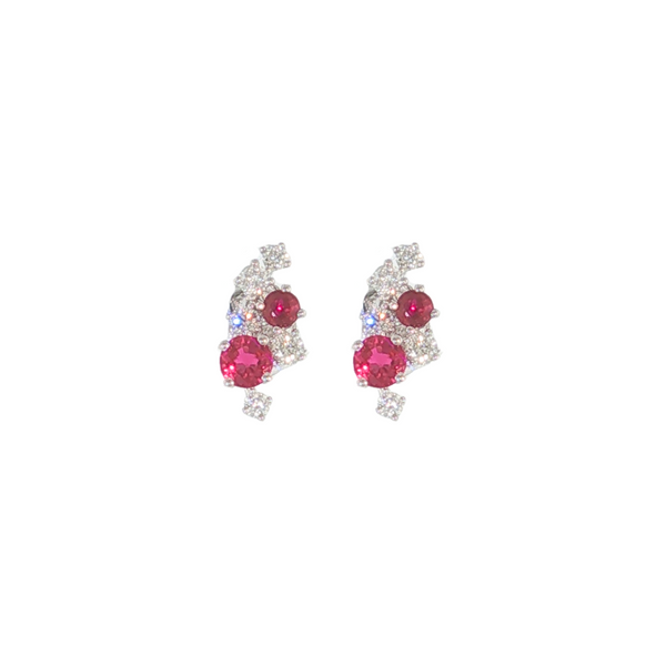 14K WG .57CTW RUBY .24CTW DIA SCATTERED STUDS