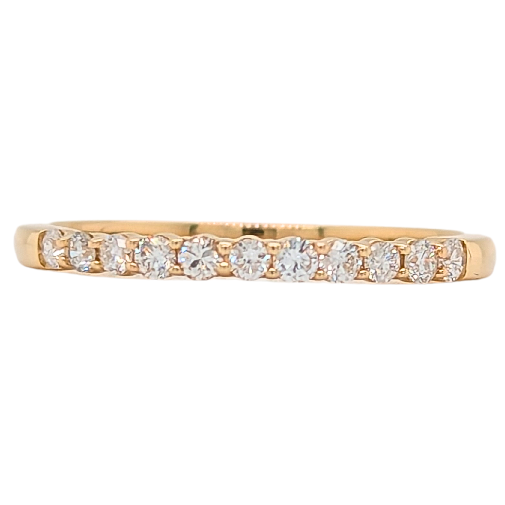 14K Yellow Gold 11 Diamond Prong Set Ring .24CTW