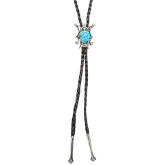 Estate: Men's Sterling Silver Turquoise Bolo Tie