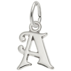 Sterling Silver Initial A Curly Charm