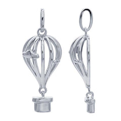 Sterling Silver Hot Air Balloon with Clouds Necklace