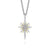 14K Yellow Gold and 925 Sterling Silver Bujukan White Sapphire Starburst Pendant Necklace