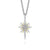 14K Yellow Gold and 925 Sterling Silver Bujukan White Sapphire Starburst Pendant Necklace