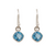 Sterling Silver Cushion Cut Blue Topaz Dangle Earrings