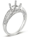14K White Gold Diamond Engagement Ring (Semi-Mount)