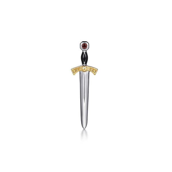 STERLING 14K YG .08CT GARNET B