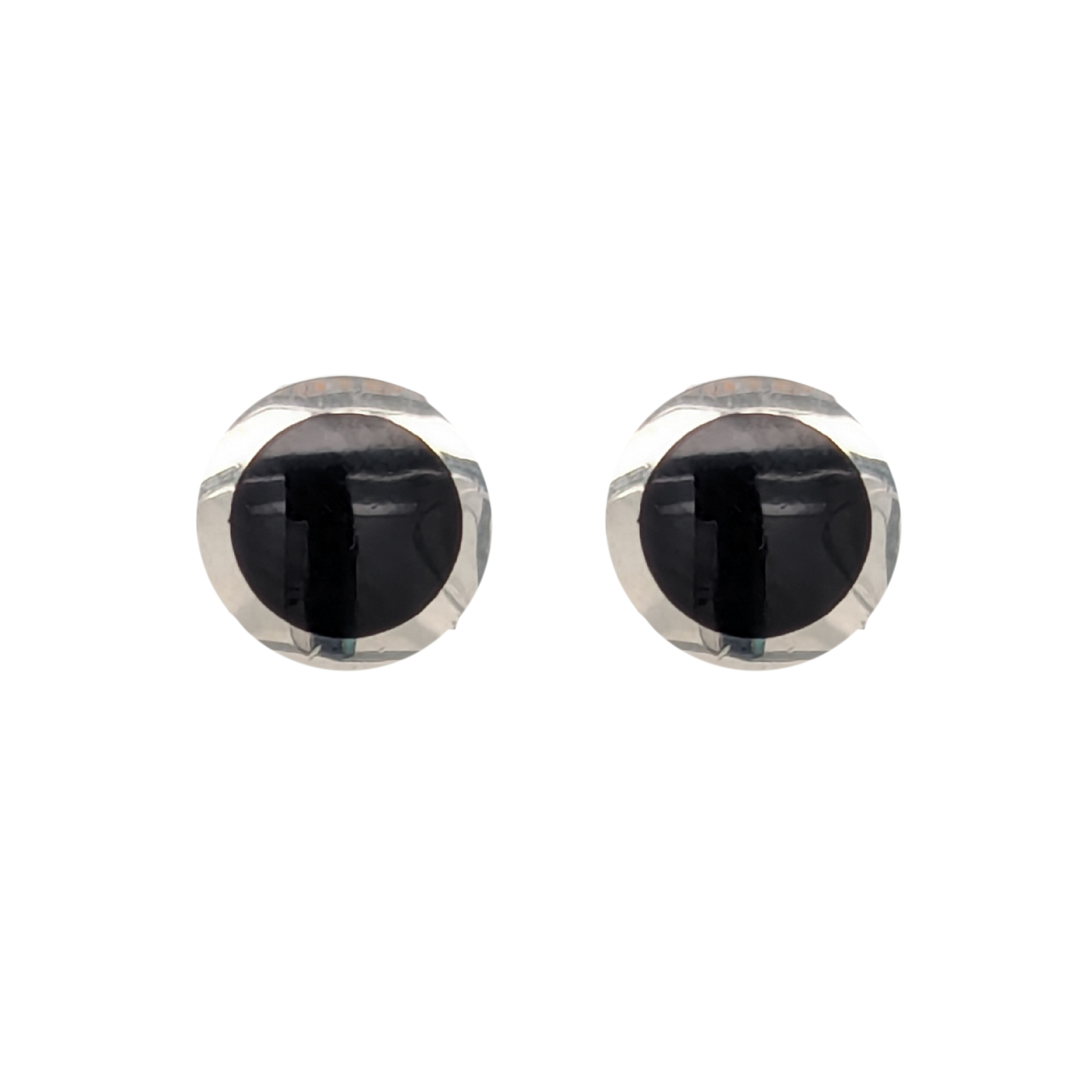 Sterling Silver Black Onyx Inlay Earrings