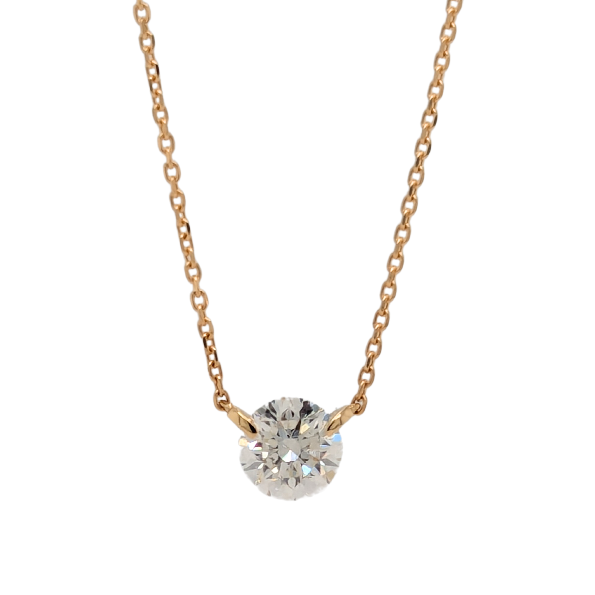 18K Yellow Gold .70CT Round Brilliant Diamond Necklace