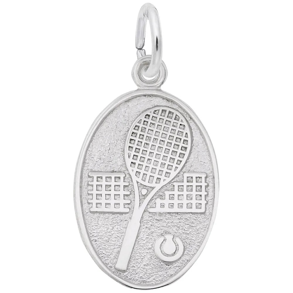 Sterling Silver Tennis Oval Disc Charm