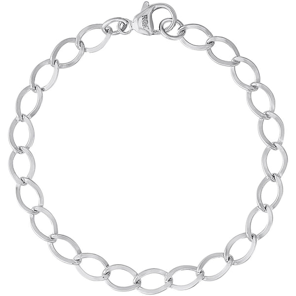 STERLING DAPPED CURB LINK BRAC