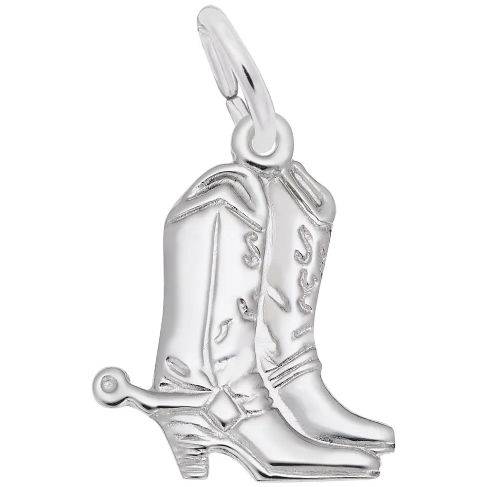 Sterling Silver Cowboy Boots Charm