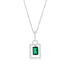 14kt White Gold .53ct EC Emerald .20ctw Diamond Pendant