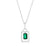 14kt White Gold .53ct EC Emerald .20ctw Diamond Pendant