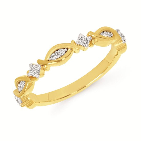 14K YG .17CTW I I1 DIAMOND BAN