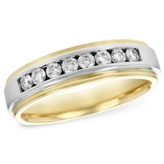 14K Two Tone Men's Diamond Ring