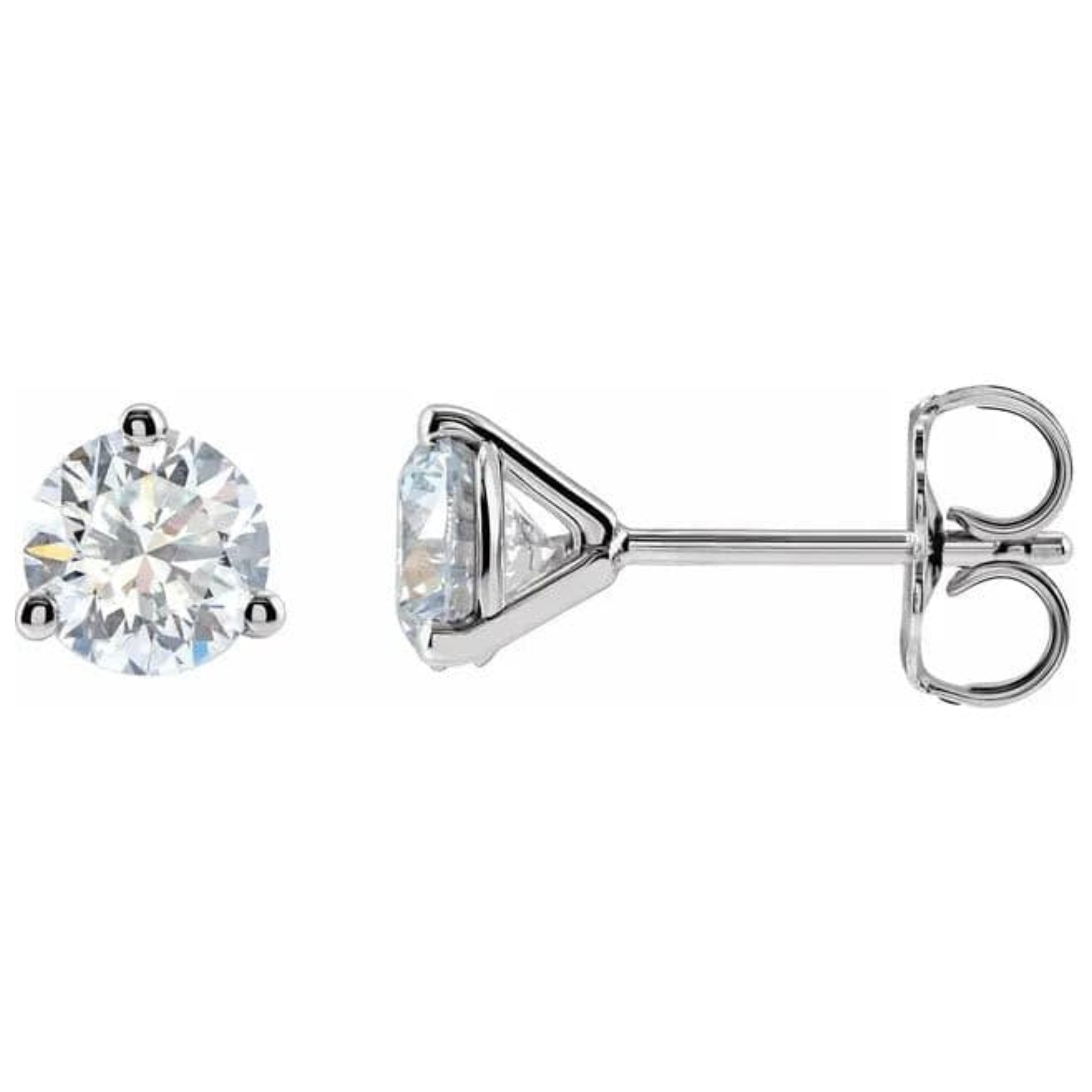 14K White Gold 2CTW Martini Stud Earrings