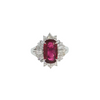 Estate Platinum 2.30ct Thai Ruby 1.17ctw Diamond Ring