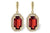14K Yellow Gold 3.30CTW Garnet with Diamond Drop Earrings