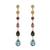 14kt Yellow Gold 4.53ctw Multi Color Dangle Earrings