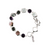 Sterling Sliver Prasiolite Amethyst Black/White Shell Toggle Bracelet