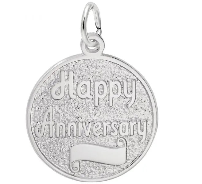 Sterling Silver Happy Anniversary Charm