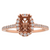 14K Rose Gold Oval Double Prong Diamond Halo Semi-Mount Engagement