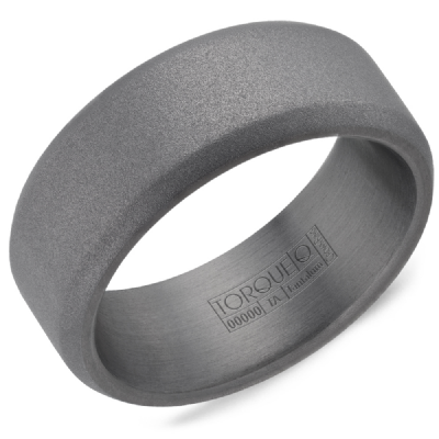 Men's Tantalum Beveled 8.5MM Sandblast Finish Ring Size 10