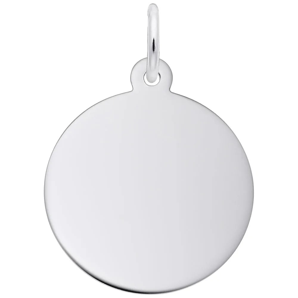 Sterling Silver Disc Charm.