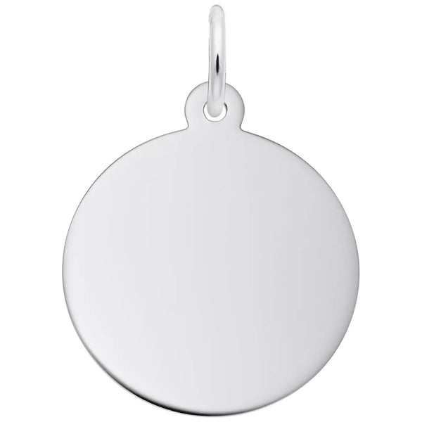 Sterling Silver Disc Charm.