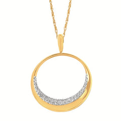 14K YG .26CTW PAVE THIN CIRCLE