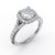 14K White Gold Classic Diamond Halo Engagement Ring with a Subtle Split Band