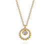 Bujukan 14K Yellow Gold Pendant with White Sapphire