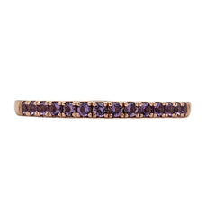 14K Rose Gold Amethyst Shared Prong Stackable Band