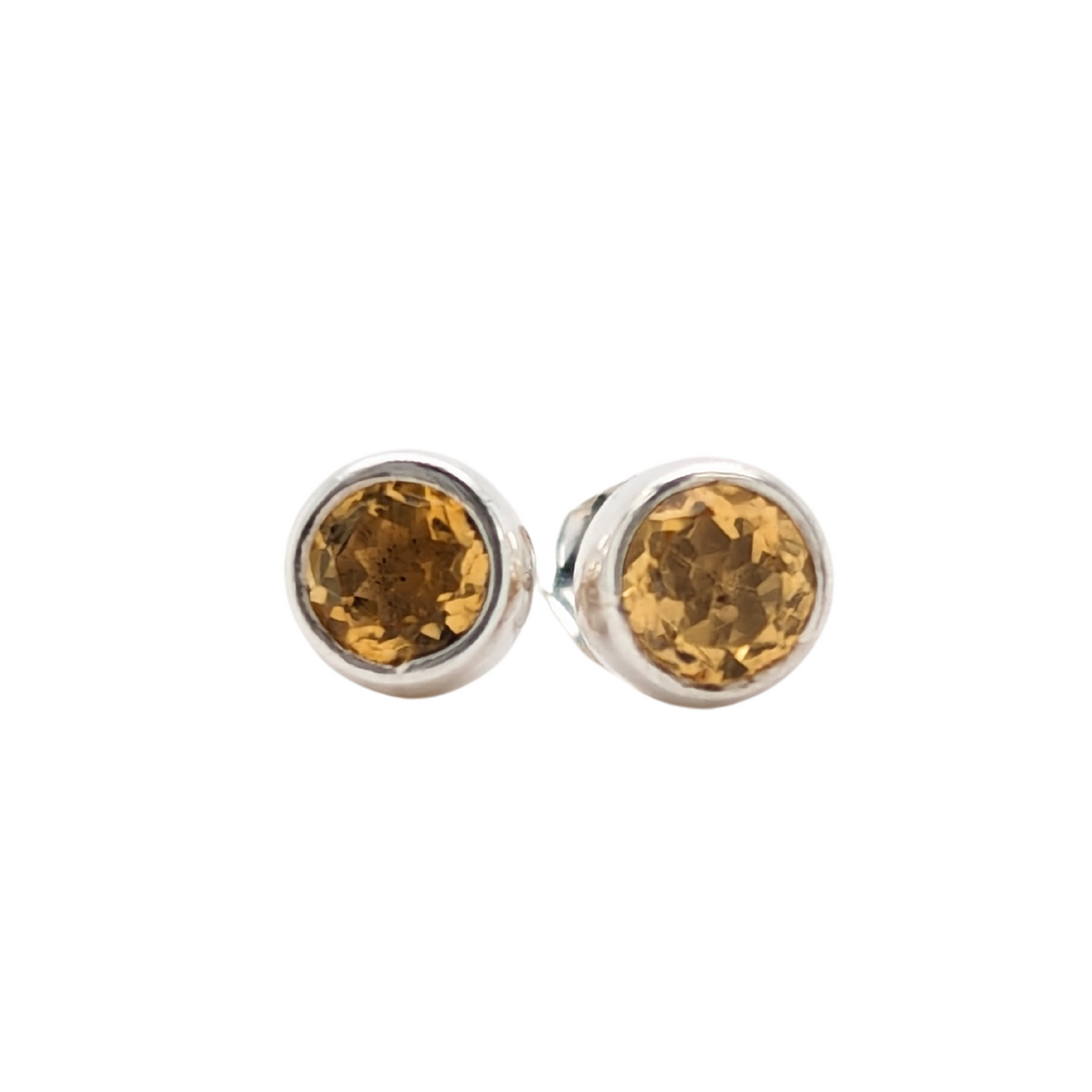 Sterling Silver Citrine Stud Earrings