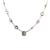Sterling Sliver Prasiolite Amethyst Abalone Toggle Necklace