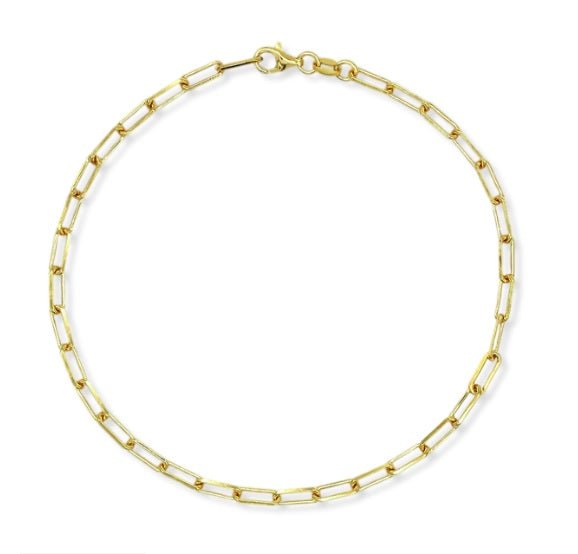 Stellari 18K Yellow Gold Plated Paperclip Bracelet
