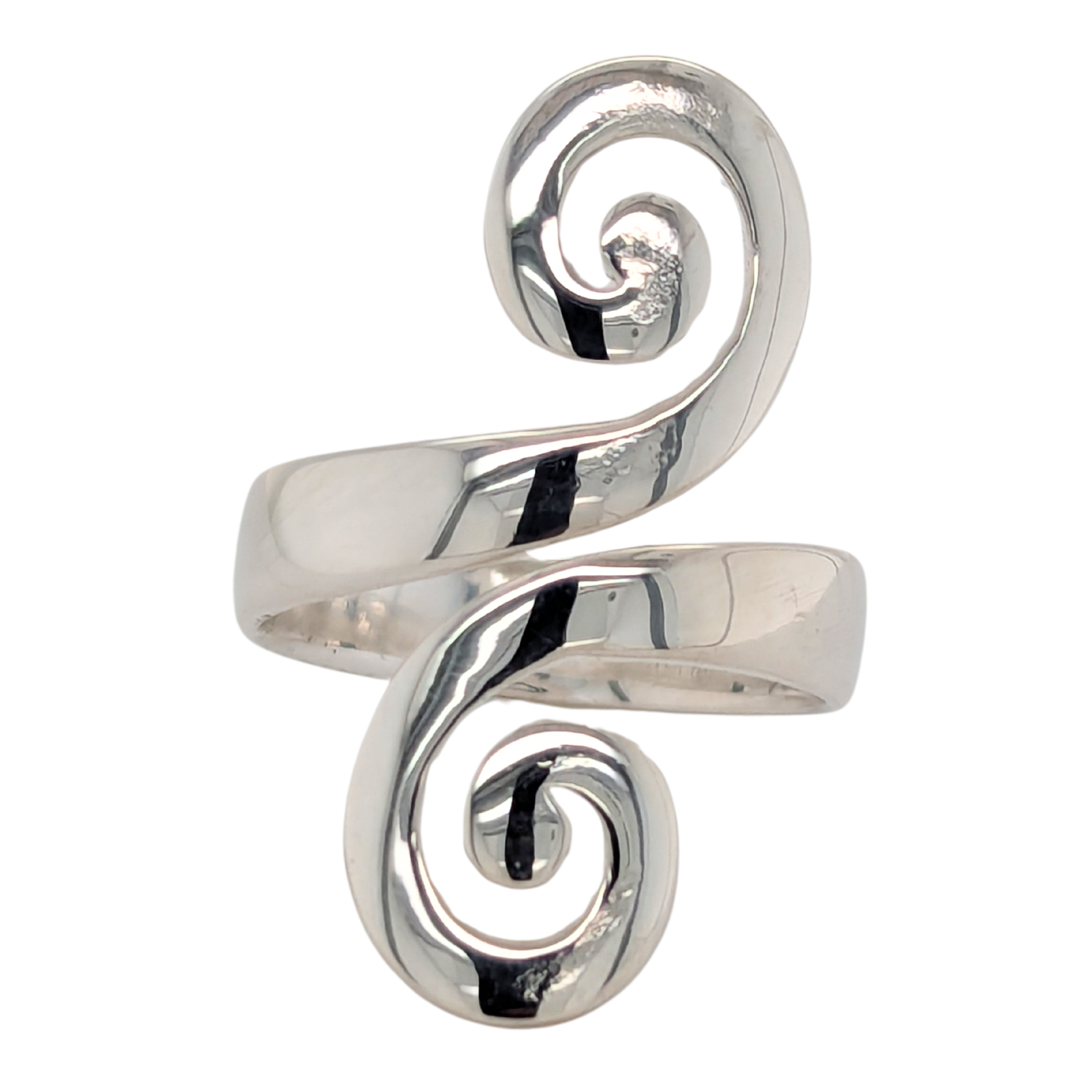 Estate: Sterling Silver Double Swirl Large Ring