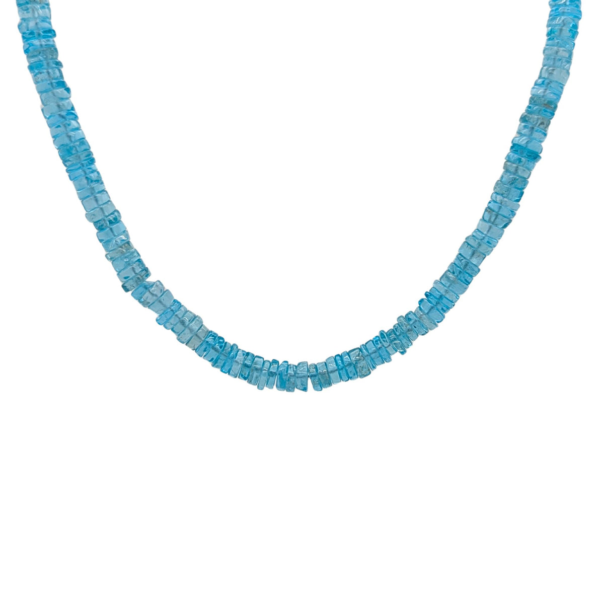 Apatite Bead Necklace with Sterling Silver Clasp
