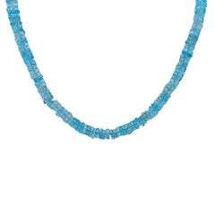 Apatite Bead Necklace with Sterling Silver Clasp